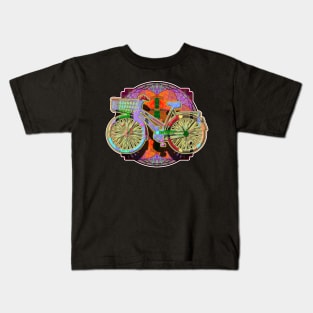 Art Deco Urban Bicycle Design Left Kids T-Shirt